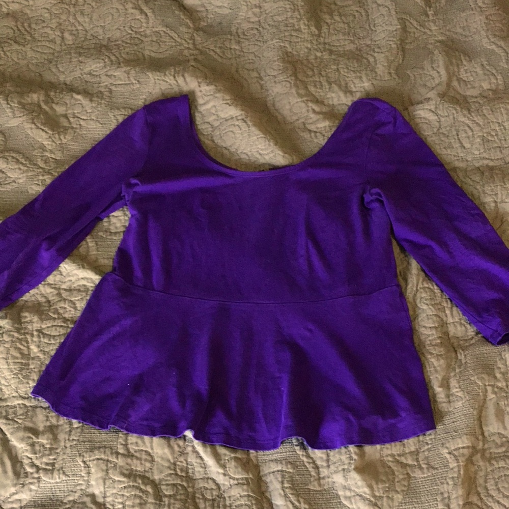 Express Purple Peplum Top